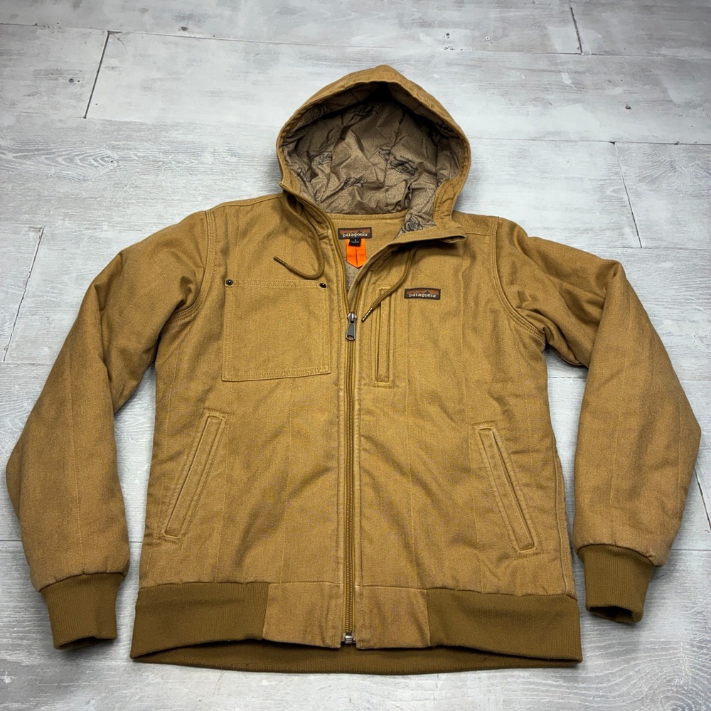 Patagonia Iron Forge Hemp Canvas Hooded Jacket Mens S Coriander Brown 26685 Work